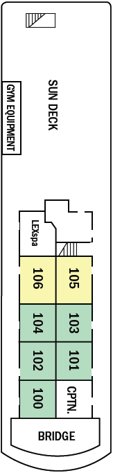 Choose your cabin on Bridge Deck Choose your cabin on Bridge Deck